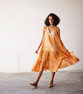A Model Wearing Orange Pure Cotton Sun-Sational curated by Only Ethikal